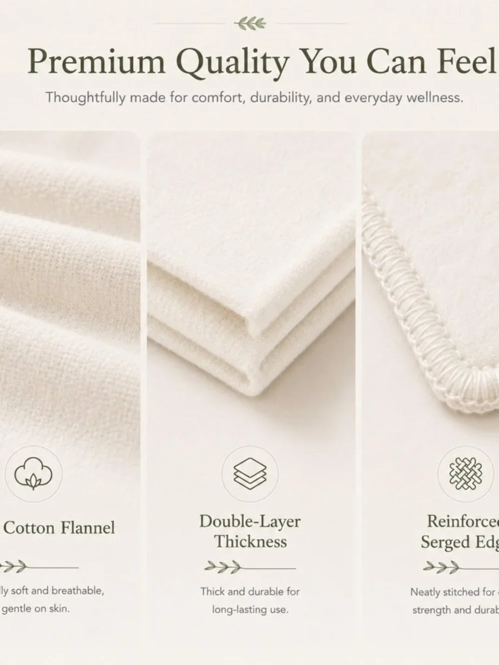 4 Pack Small Organic Cotton Flannel Inserts for Castor Oil Pack Wrap, Reusable W